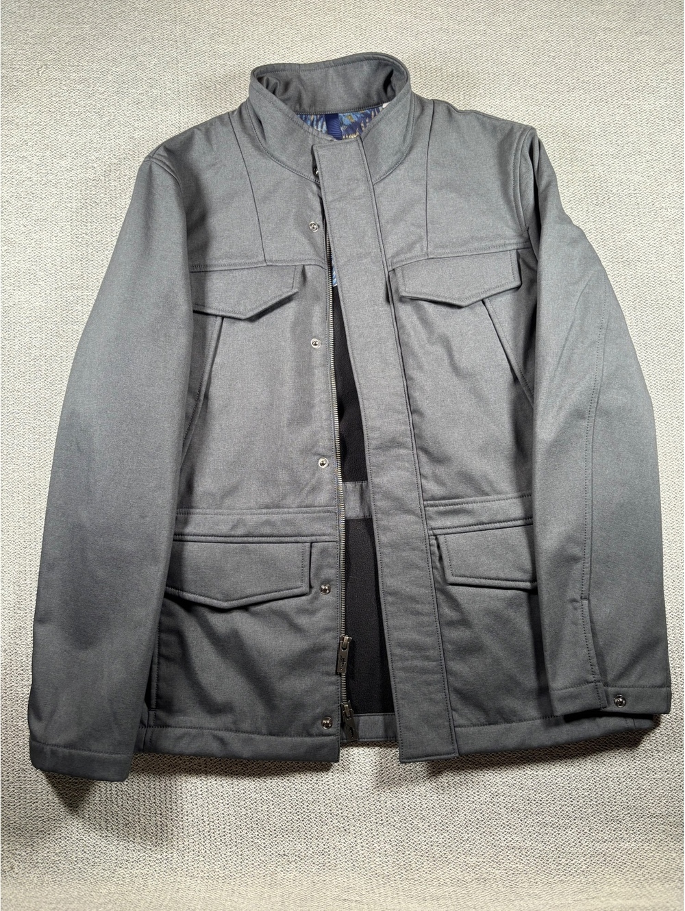 Tommy Bahama Men's Gray Casual Jacket with Multiple Pockets